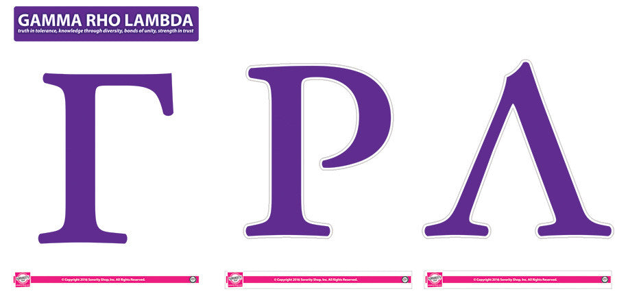 Gamma Rho Lambda Jumbo Letter Decals – SororityShop