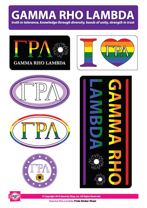Gamma Rho Lambda <br> Pride Stickers