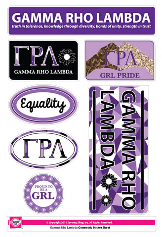 Gamma Rho Lambda <br> Geometric Stickers