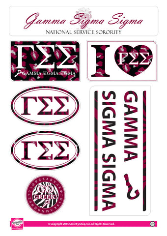 Gamma Sigma Sigma <br> Animal Print Stickers