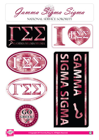 Gamma Sigma Sigma <br> Tie Dye Stickers