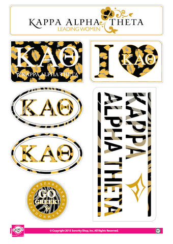 Kappa Alpha Theta <br> Animal Print Stickers
