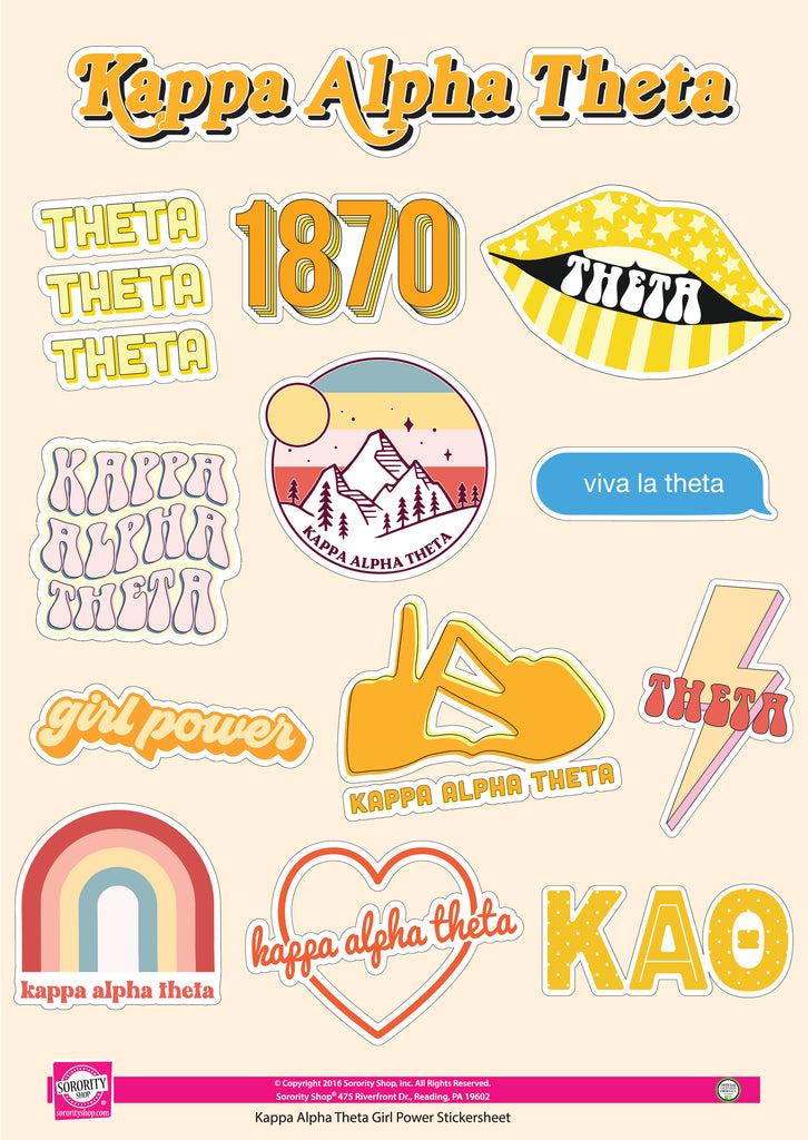 Kappa Alpha Theta Girl Power Sticker Sheet