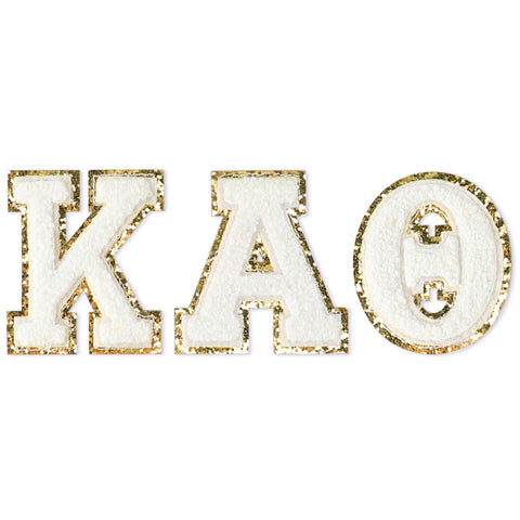 Kappa Alpha Theta Chenille Stickers - KAT Greek Letter Stickers