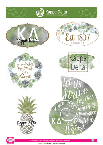 Kappa Delta Water Color stickers