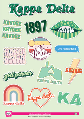 Kappa Delta Girl Power Sticker Sheet