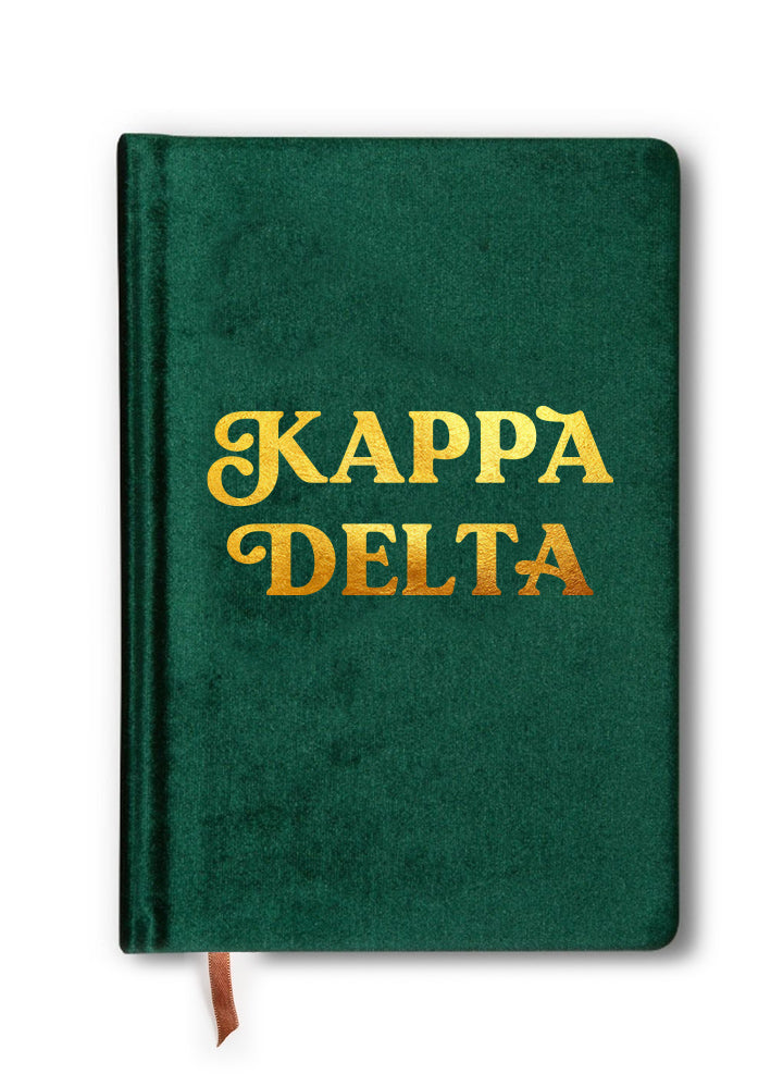 Kappa Delta Velvet Notebook with Gold Foil Imprint