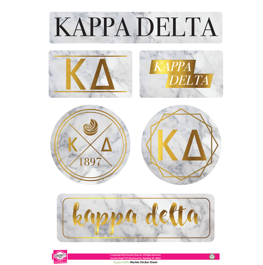 Kappa Delta Marble Sticker Sheet