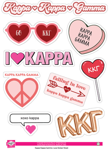 Kappa Kappa Gamma- Sticker Sheet- Love Theme