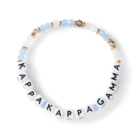 Kappa Kappa Gamma Bracelet With Glass Beads and 18K Gold Accent Beads