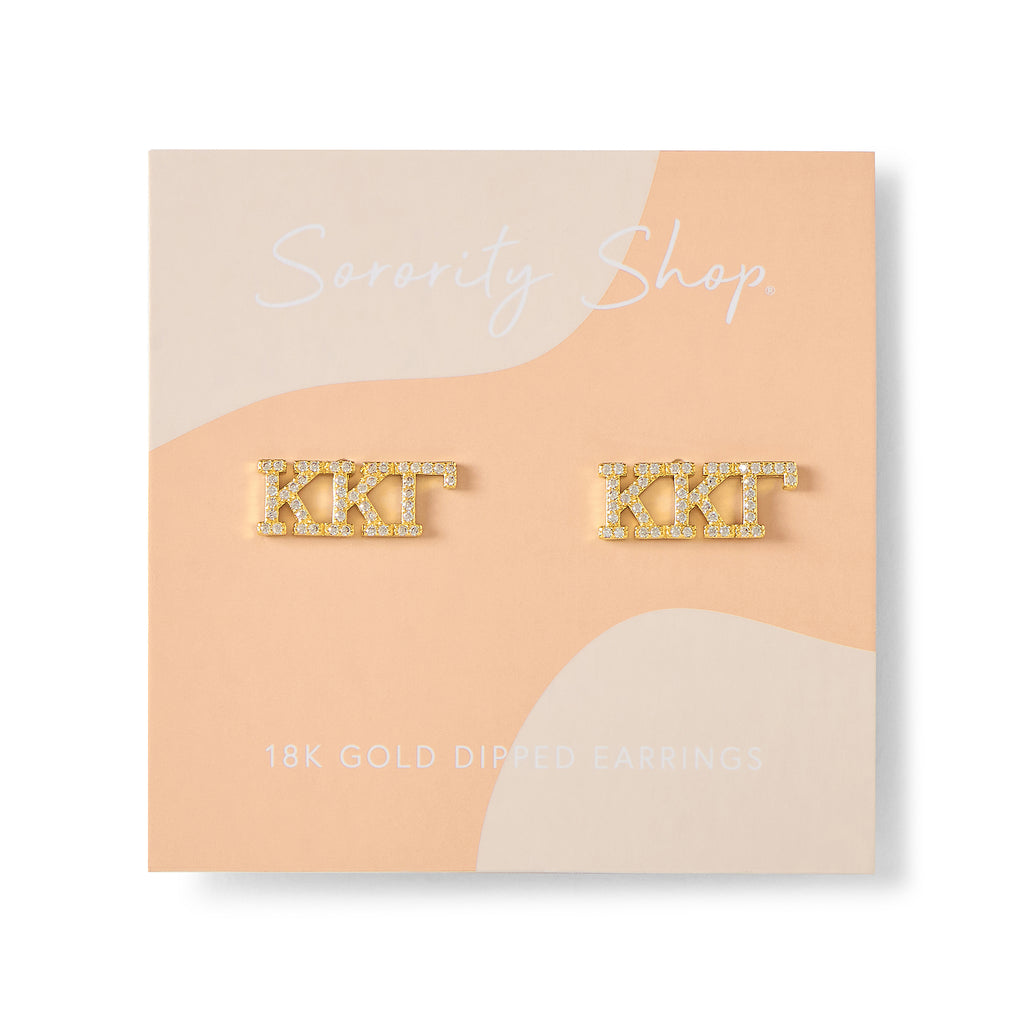 Kappa Kappa Gamma 18k Gold Plated Stud Earrings