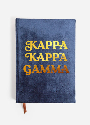 Kappa Kappa Gamma Velvet Notebook with Gold Foil Imprint