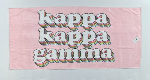 Kappa Kappa Gamma Plush Retro Beach Towel