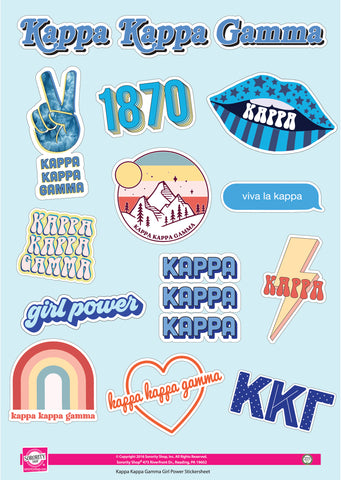 Kappa Kappa Gamma Girl Power Sticker Sheet