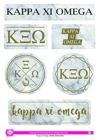 Kappa Xi Omega Marble Sticker Sheet
