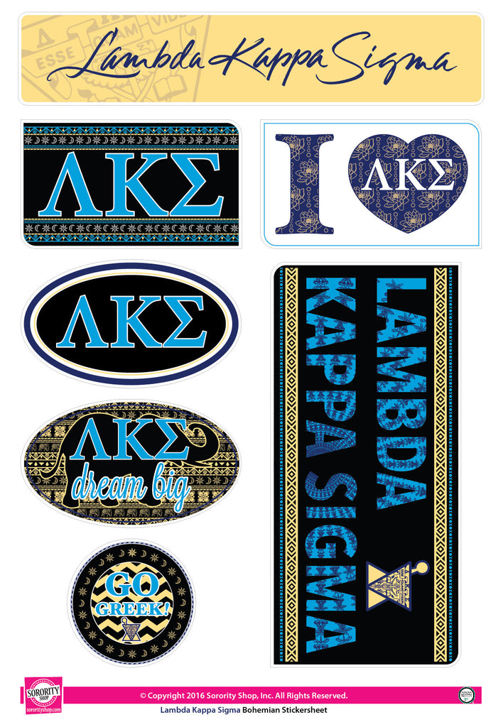 Lambda Kappa Sigma <br>Bohemian Stickers