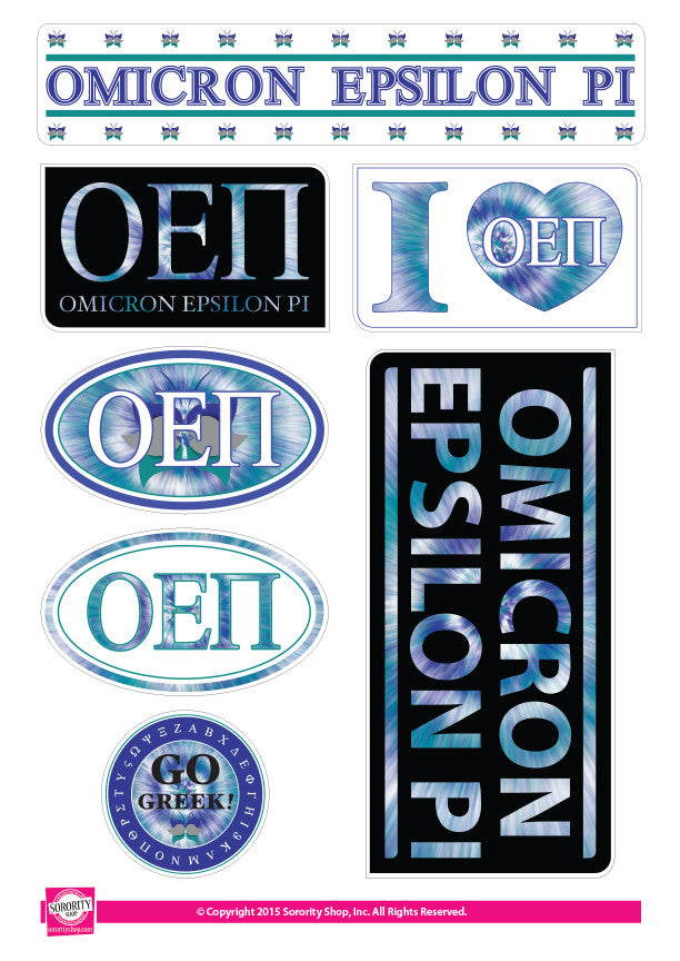Omicron Epsilon Pi <br> Tie Dye Stickers