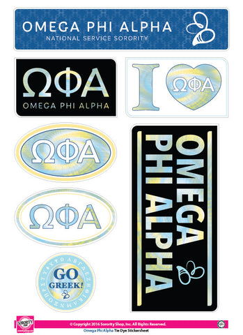 Omega Phi Alpha <br>Tie Dye Stickers