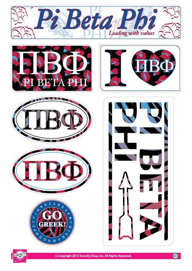 Pi Beta Phi <br> Animal Print Stickers