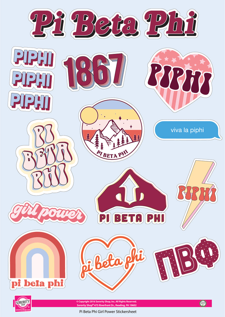 Pi Beta Phi Girl Power Sticker Sheet