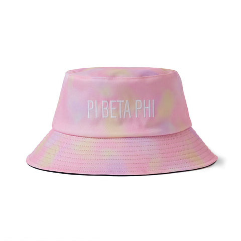 Pi Beta Phi Bucket Hat - Tie Dye Bucket Hat - Embroidered Logo