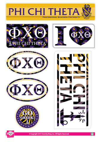 Phi Chi Theta  <br> Animal Print Stickers