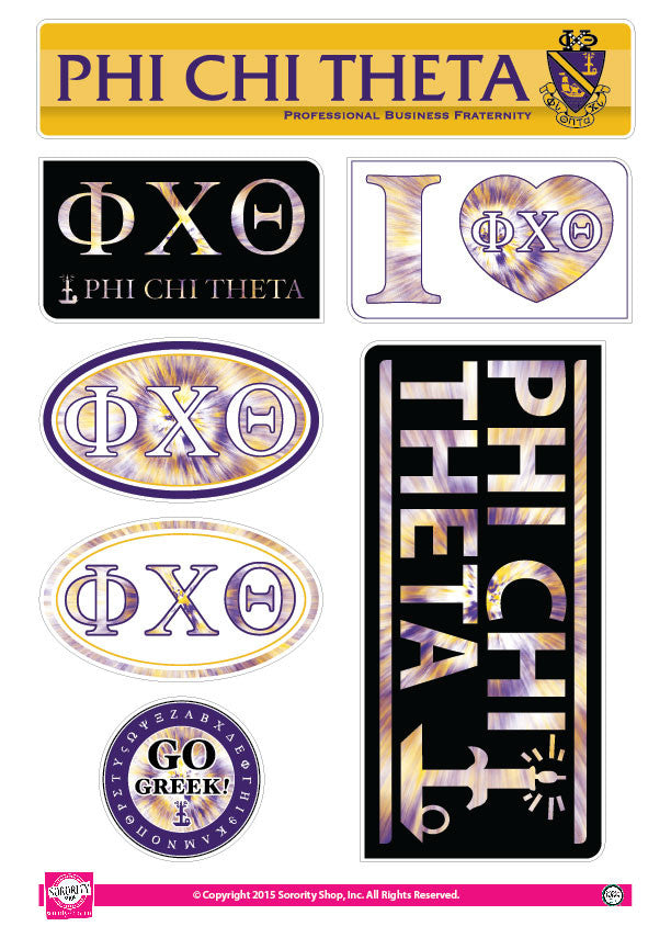 Phi Chi Theta  <br> Tie Dye Stickers