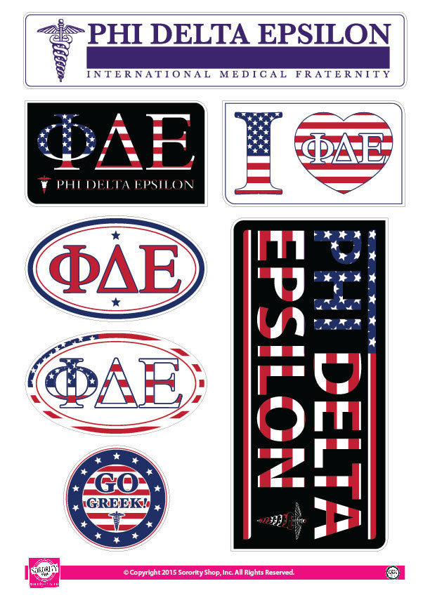 Phi Delta Epsilon <br> American Stickers
