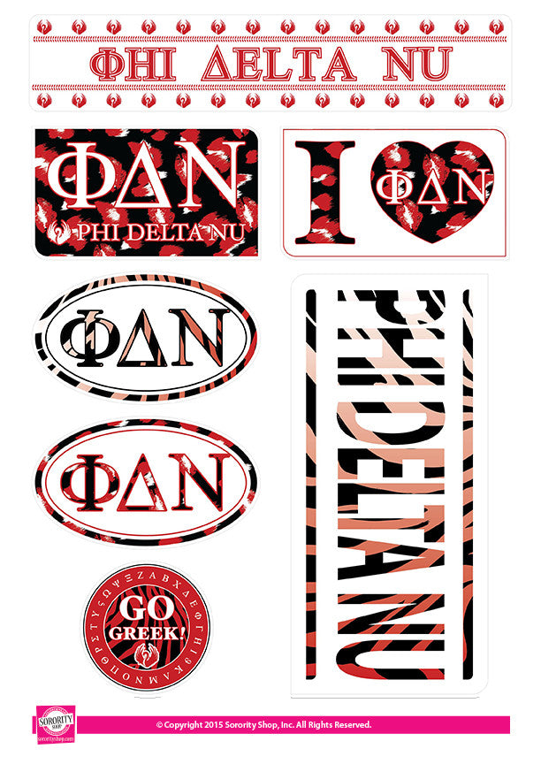 Phi Delta Nu <br> Animal Print Stickers