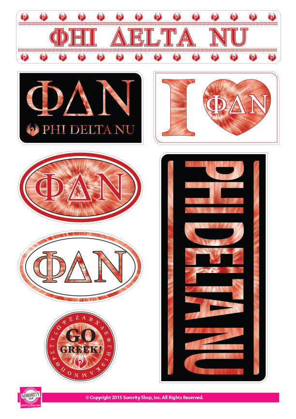 Phi Delta Nu <br> Tie Dye Stickers