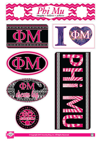 Phi Mu <br> Bohemian Stickers