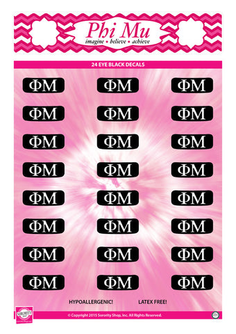 Phi Mu Eye Black Decals