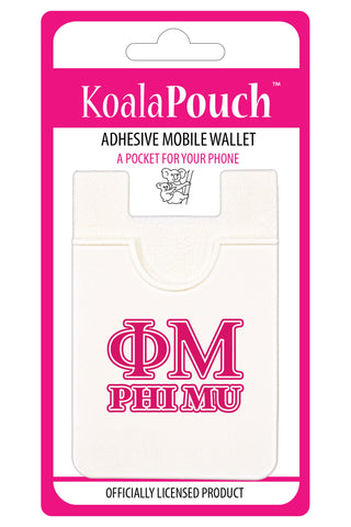 Phi Mu Koala Pouch - Greek Letters Design - Phone Wallet
