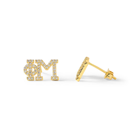 Phi Mu 18k Gold Plated Stud Earrings