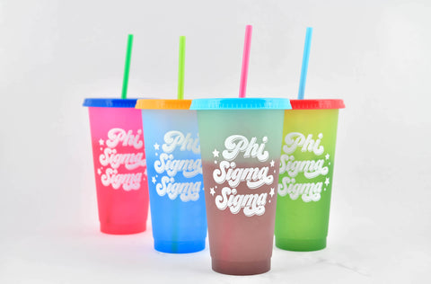 Phi Sigma Sigma Color Changing Cups (Set of 4)