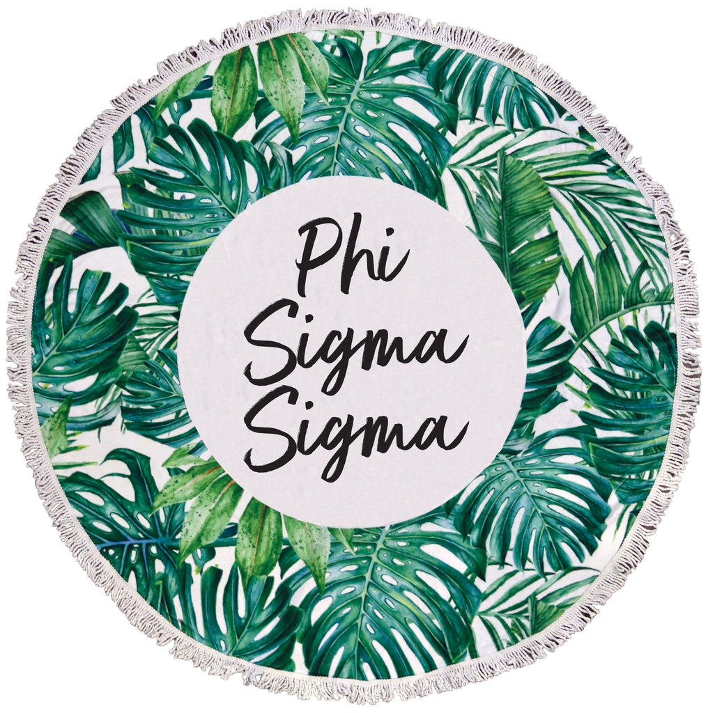 Phi Sigma Sigma Palm Leaf Fringe Towel Blanket