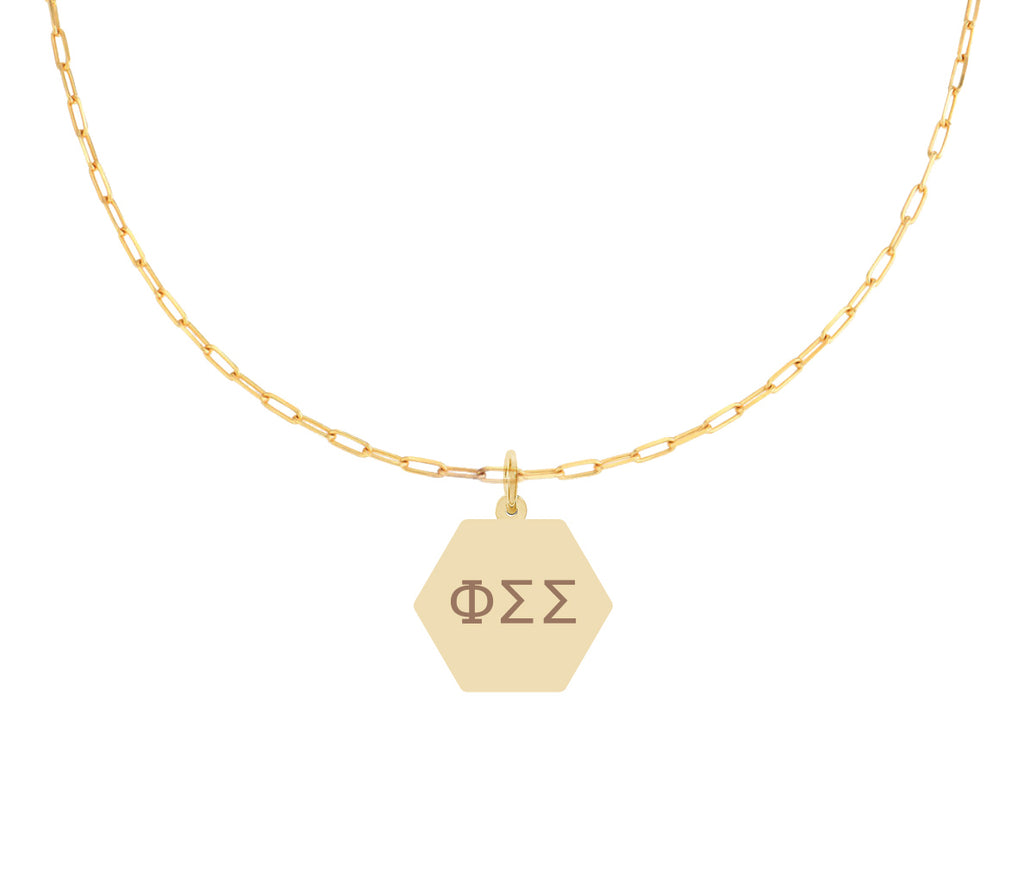 Phi Sigma Sigma Paperclip Necklace with PSS Sorority Pendant