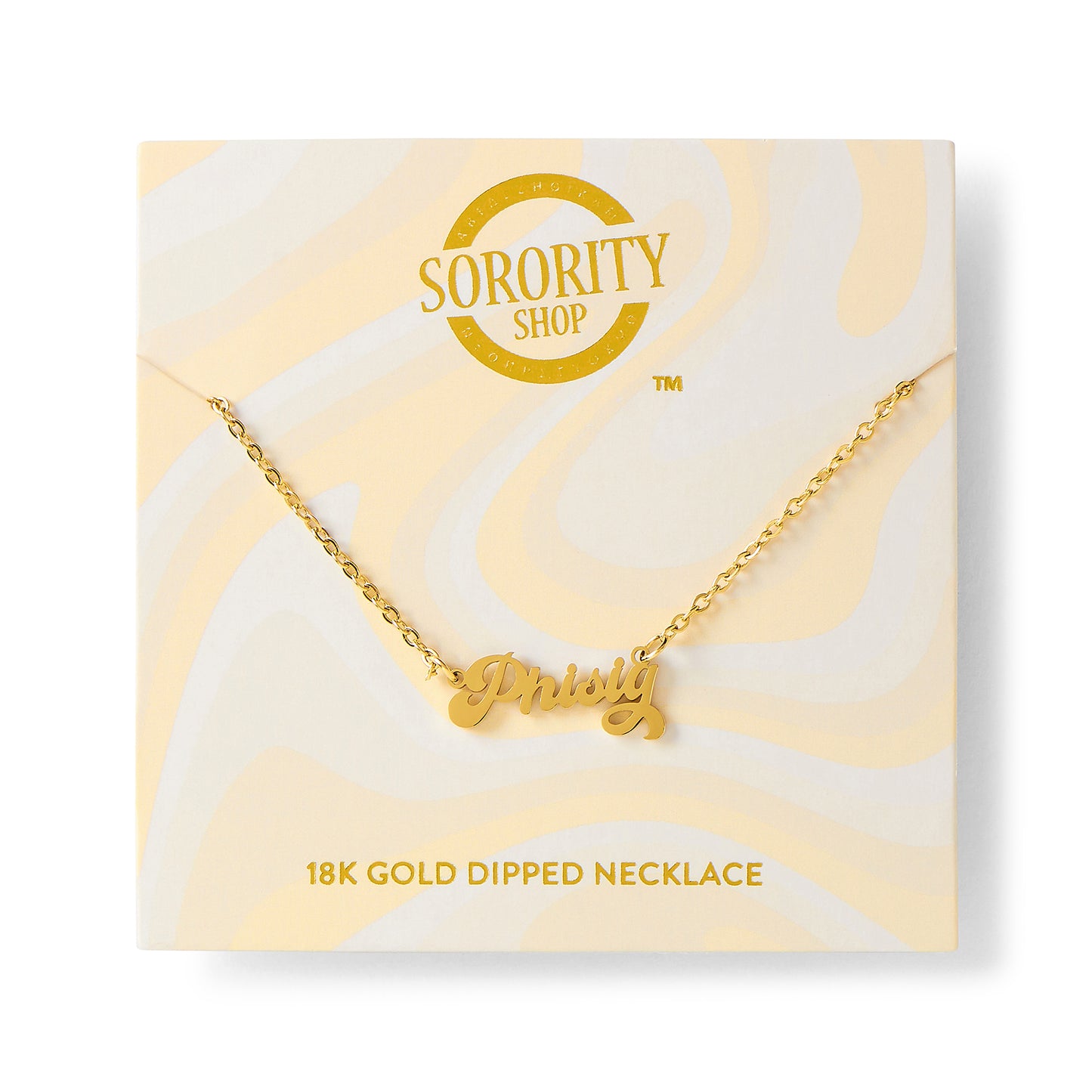 Phi Sigma Sigma Retro Design Necklace