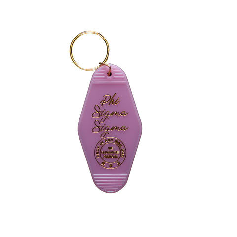 Phi Sigma Sigma Vintage Motel Keychain