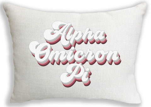 Alpha Omicron Pi Retro Throw Pillow