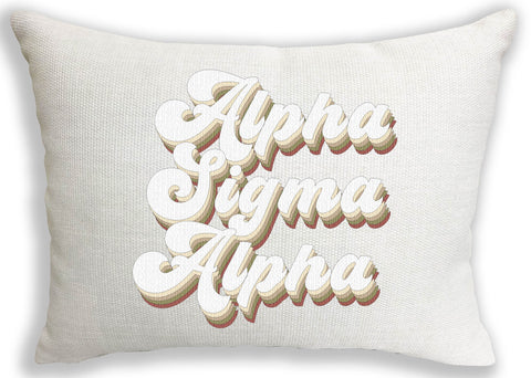 Alpha Sigma Alpha Retro Throw Pillow