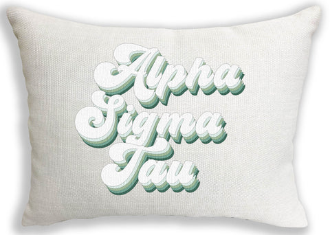 Alpha Sigma Tau Retro Throw Pillow