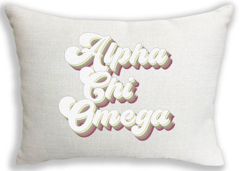 Alpha Chi Omega Retro Throw Pillow