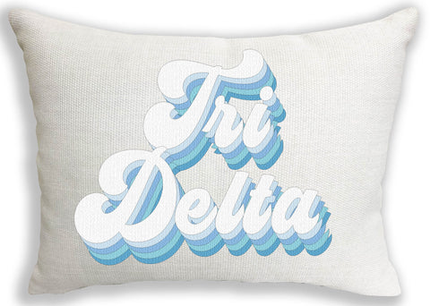 Delta Delta Delta Retro Throw Pillow