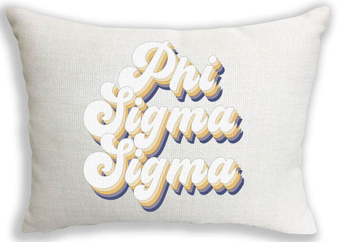 Phi Sigma Sigma Retro Throw Pillow