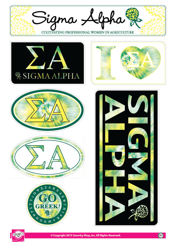 Sigma Alpha <br> Tie Dye Stickers