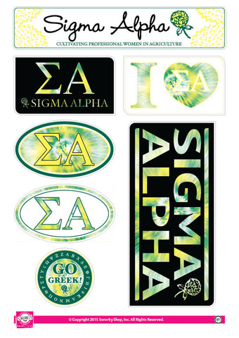 Sigma Alpha <br> Tie Dye Stickers