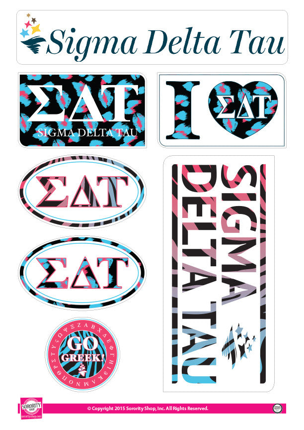 Sigma Delta Tau <br> Animal Print Stickers