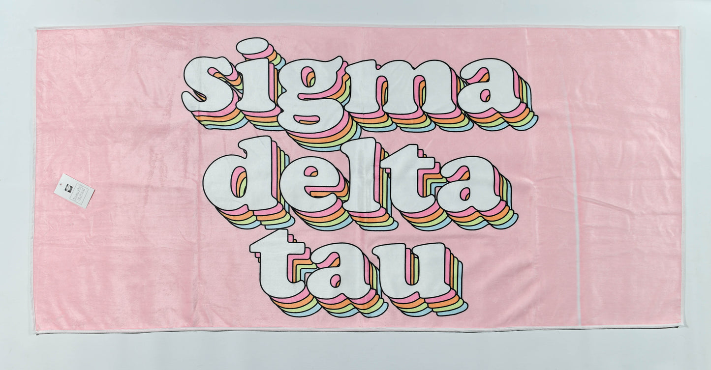 Sigma Delta Tau Plush Retro Beach Towel