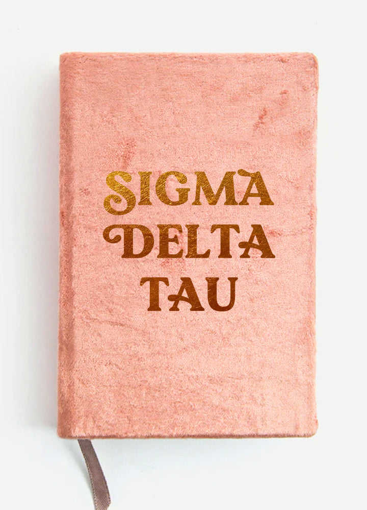 Sigma Delta Tau Velvet Notebook with Gold Foil Imprint